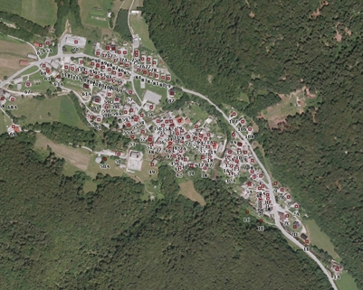 Kamna Gorica na orto-foto posnetku, 2013